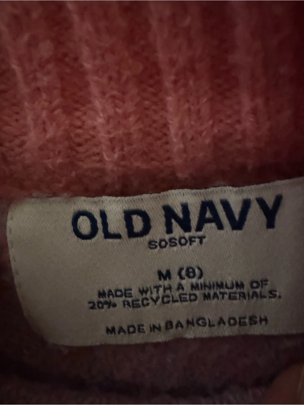 Old Navy Pink Ribbed Knit Top